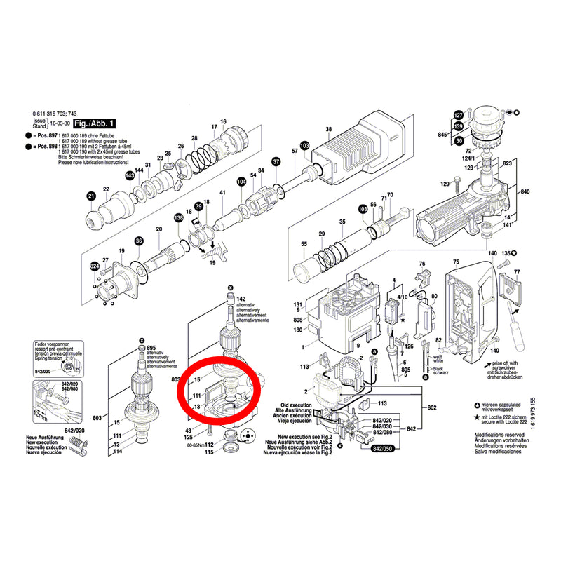 Radial-Wellendichtring für GBH 7 DE / 7-45 DE / 10 DC / 11 DE / 7-46 DE & GSH 10 C / 11 E