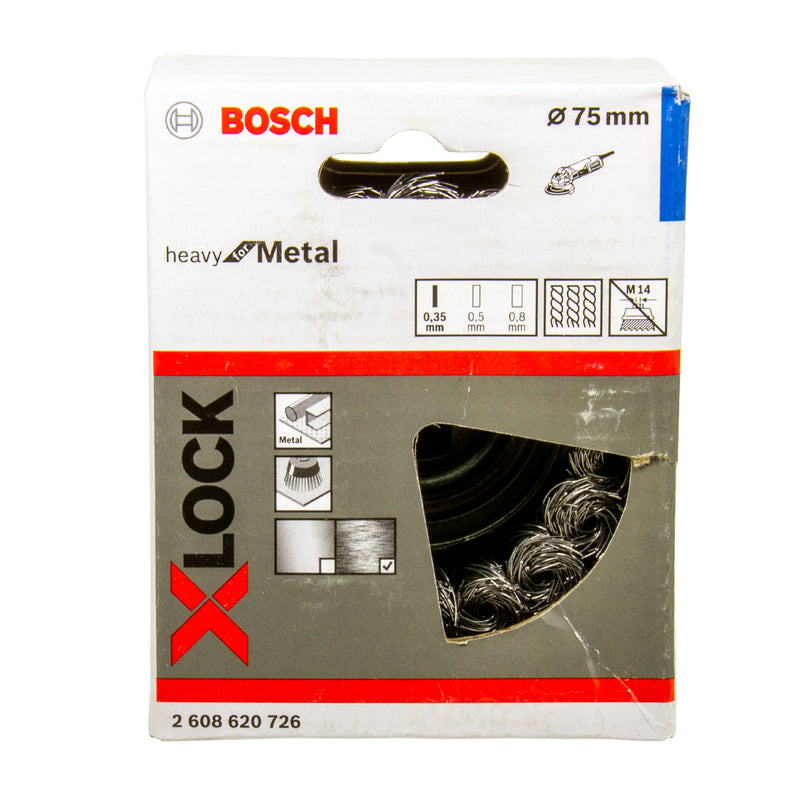 X-LOCK Topfbürste Ø 75 mm, 0.35 mm gezopfter Stahldraht, Heavy for Metal