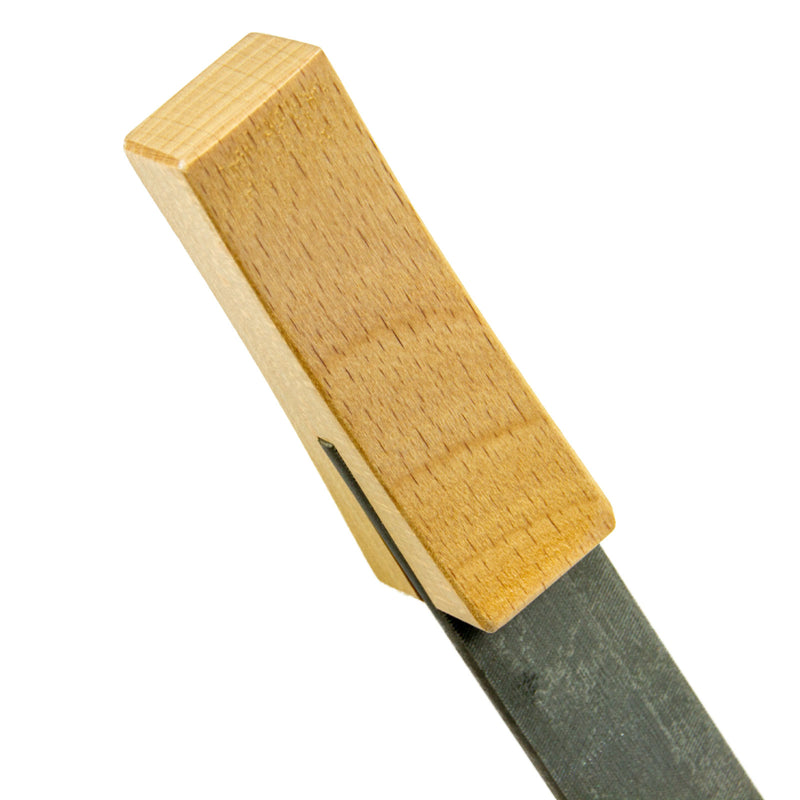 Axt Schärffeile mit Holzgriff und Lederschutz, Axe File, Made in Sweden