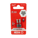 Shockwave Schrauberbit 1/4" für Schlagschrauber (Bits wählbar: TX | PH | PZ | HEX | SL | TX BO, Länge: 25 / 50 / 90 mm)