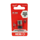 Shockwave Schrauberbit 1/4" für Schlagschrauber (Bits wählbar: TX | PH | PZ | HEX | SL | TX BO, Länge: 25 / 50 / 90 mm)