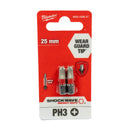 Shockwave Schrauberbit 1/4" für Schlagschrauber (Bits wählbar: TX | PH | PZ | HEX | SL | TX BO, Länge: 25 / 50 / 90 mm)