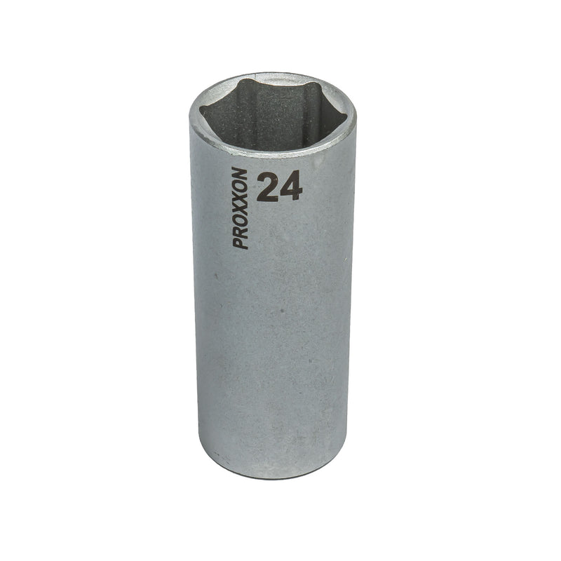 1/2" Tiefbett-Steckschlüsseleinsatz (Schlüsselweite: 10 - 24 mm wählbar, Hergestellt aus CrV-Stahl, lange Ausführung 79 mm)