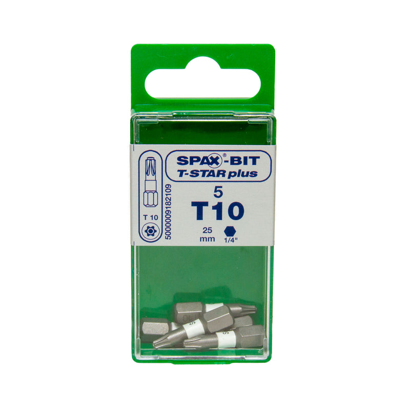 Bits T-Star plus 25 mm, 5 Bits im Spax Cut-Case, T10 | T15 | T20 | T25 | T30 | T40