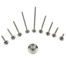 Spenglerschrauben mit Dichtscheibe 15 mm, TX 20 Antrieb, Edelstahl A2, Länge wählbar 25 - 120 mm