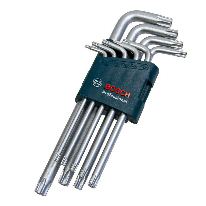 9-tlg. Stiftschlüssel-Set TORX, T10 - T50 mm, Winkelschüssel