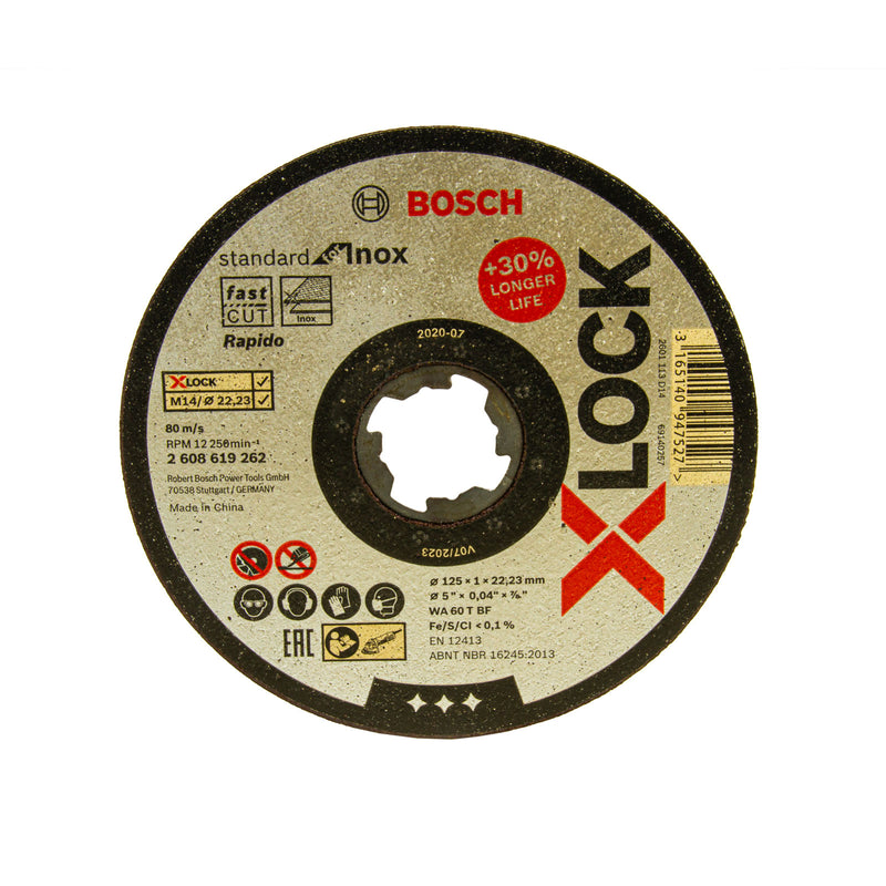 Bosch Professional X-LOCK Trennscheiben Set Ø 125 mm (2 x  Diamanttrennscheibe, 10 x Trennscheibe INOX) | Trennscheiben